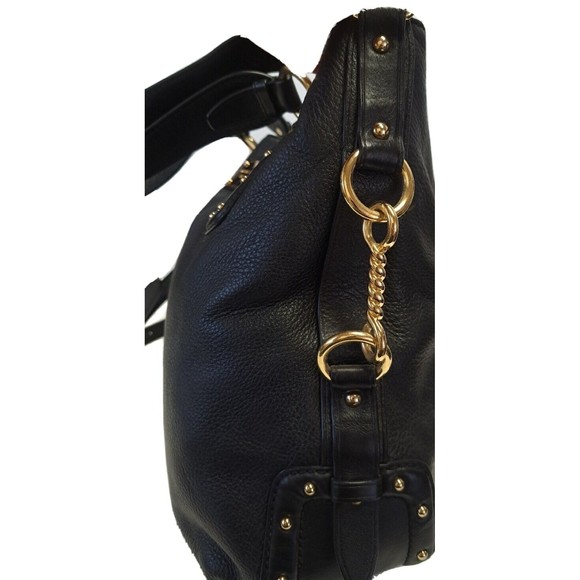 MICHAEL KORS Large Black Leather Studded Buckle Handbag/Shoulder Strap Tote Chic - Picture 5 of 14